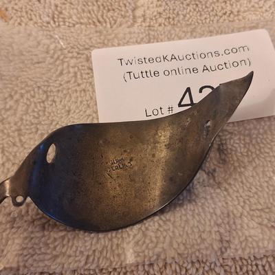 Blue Labradorite leaf in sterling silver hair clip -missing the stick part