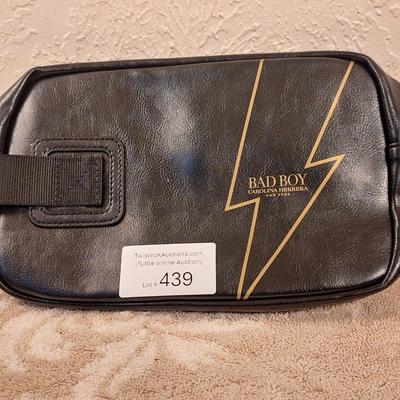 Carolina Herrera Bad Boy black faux leather toiletry bag