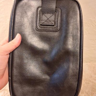 Carolina Herrera Bad Boy black faux leather toiletry bag