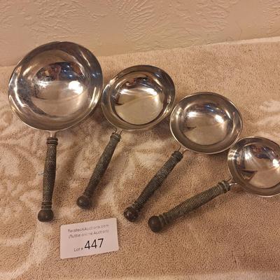 Not sure…they seem to be measuring cups but have no markings, they are heavier than typical as well.