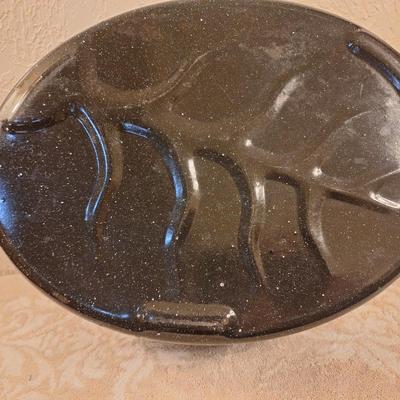 Enamel black speckled oven roaster