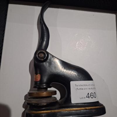 vintage cast iron desk seal embosser