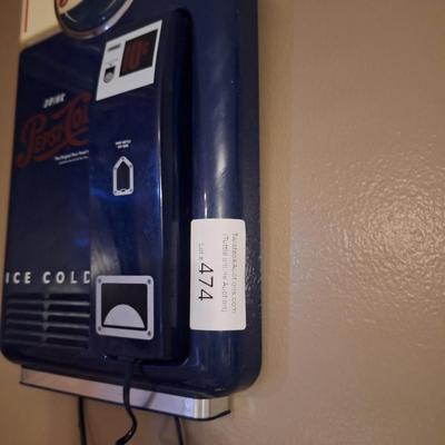 vintage Pepsi-Cola vending machine replica wall display phone.