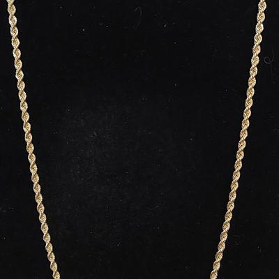 Beautiful 14kt Gold Filled Rope Necklace 24"