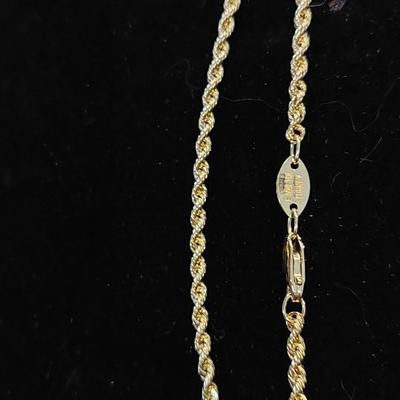 14kt Gold Filled Rope Necklace 16"