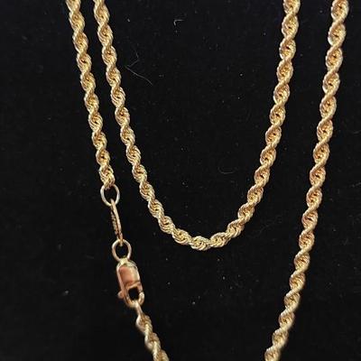 14kt Gold Filled Rope Necklace 16"