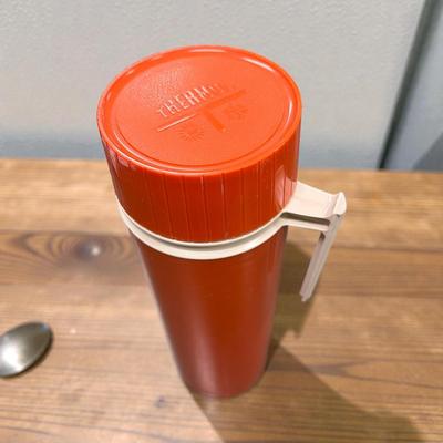 Vintage King Seeley Thermos Brand Model 7402 Vacuum Flask in Orange