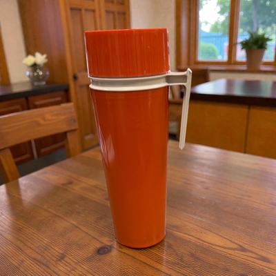 Vintage King Seeley Thermos Brand Model 7402 Vacuum Flask in Orange