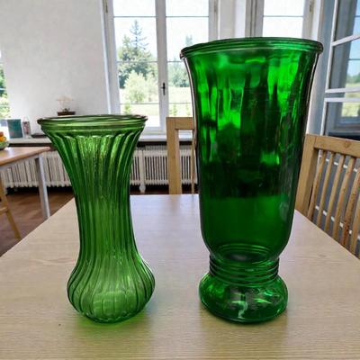 Two Beautiful Green Vases