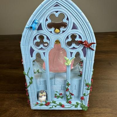 Rare Disney's Sleeping Beauty Aurora With Fairies Snow Globe Music Box Night