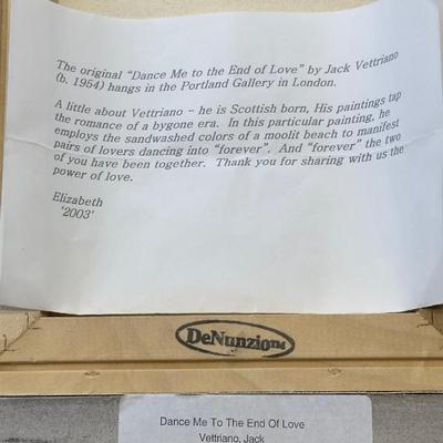 Framed Art Print After Jack Vettriano  Dance Me To The End Of Love  DeNunzio Frame