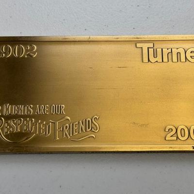 Collectable Tiffany & Co. Turner Construction Company Bronze Plaquette