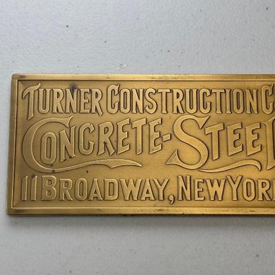 Collectable Tiffany & Co. Turner Construction Company Bronze Plaquette