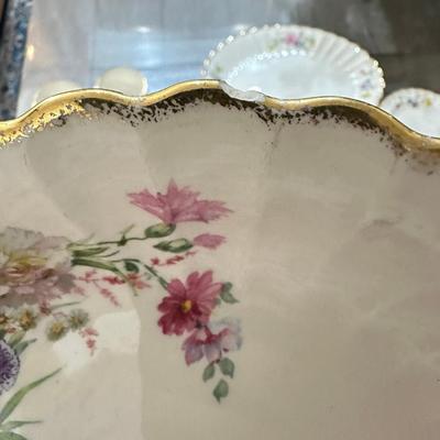 22K Pure Gold Vintage Floral Porcelain Dinnerware Set With Gold Trim Plates, Cups, Bowls & Serving 43 Pieces