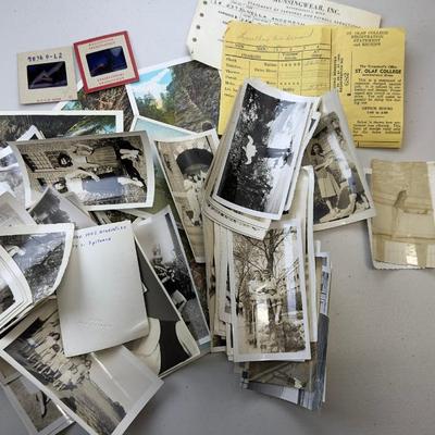  Lot Of Vintage Black And White And Sepia Photographs And Slides