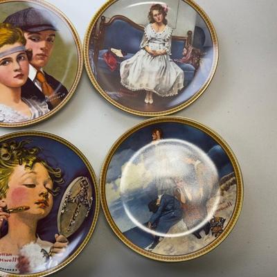 Collection Plates Of Norman Rockwell's Women Set Of 12 Plates With Certificates