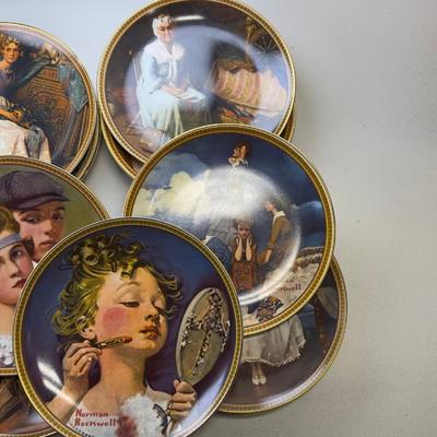 Collection Plates Of Norman Rockwell's Women Set Of 12 Plates With Certificates
