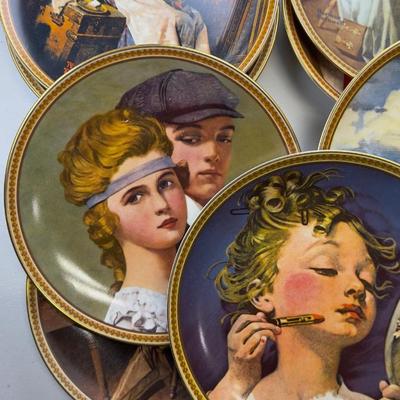 Collection Plates Of Norman Rockwell's Women Set Of 12 Plates With Certificates