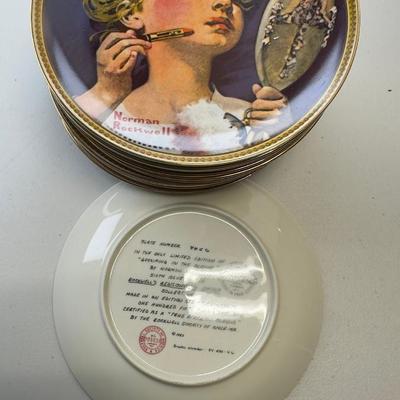 Collection Plates Of Norman Rockwell's Women Set Of 12 Plates With Certificates