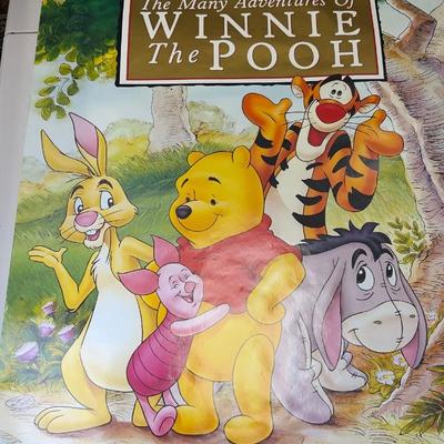 Rare Vintage Disney Winnie The Pooh Poster  The Many Adventures Of Pooh