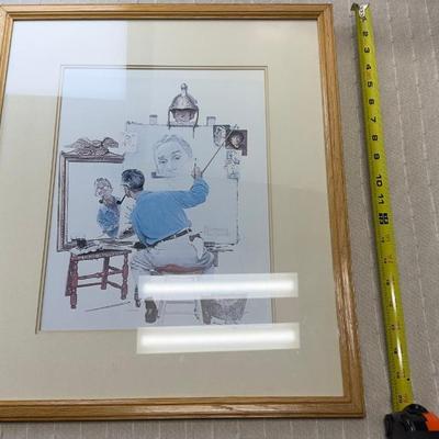  Norman Rockwell Triple Self-Portrait Lithograph Print With Certificate Of Authenticity 