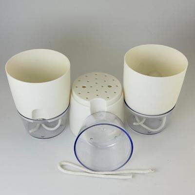 Lot Includes Three Sets Of Self Watering Plant Pots New