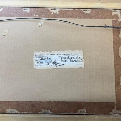Vintage Framed Sand Painting Oriental Splendor By Stamba, Signed & Certified