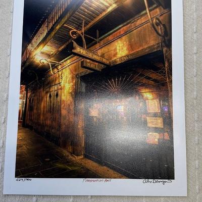 Limited Edition Signed Photograph Preservation Hall  New Orleans Jazz Landmark