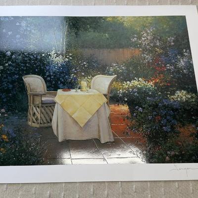 Signed Limited Edition Art Print Garden Pleasures By Jergen  Hand-Signed With Certificate Of Authenticity