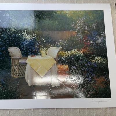 Signed Limited Edition Art Print Garden Pleasures By Jergen  Hand-Signed With Certificate Of Authenticity
