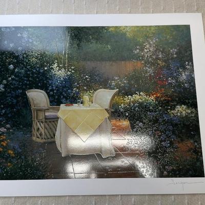 Signed Limited Edition Art Print Garden Pleasures By Jergen  Hand-Signed With Certificate Of Authenticity