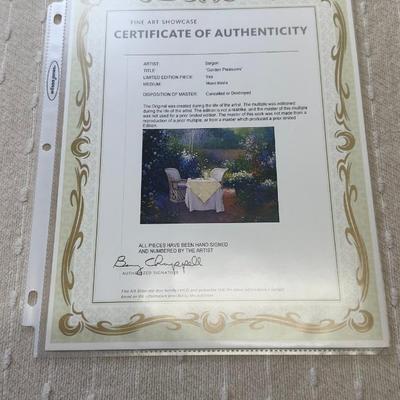 Signed Limited Edition Art Print Garden Pleasures By Jergen  Hand-Signed With Certificate Of Authenticity