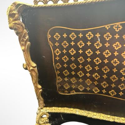Vintage Black and Gilt Decorative Planter