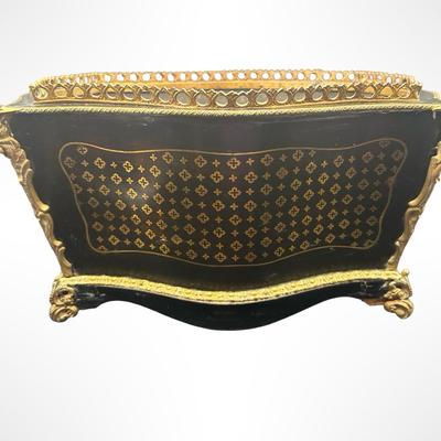 Vintage Black and Gilt Decorative Planter