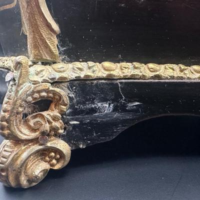 Vintage Black and Gilt Decorative Planter
