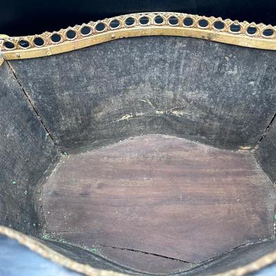 Vintage Black and Gilt Decorative Planter