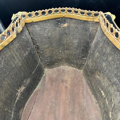 Vintage Black and Gilt Decorative Planter