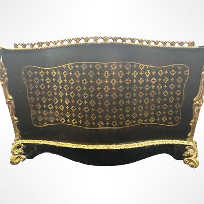 Vintage Black and Gilt Decorative Planter