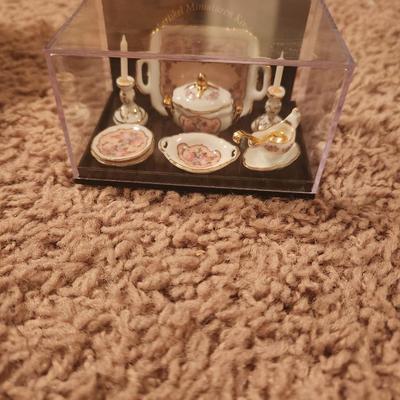 Pink and Gold Floral Doll Tea Set