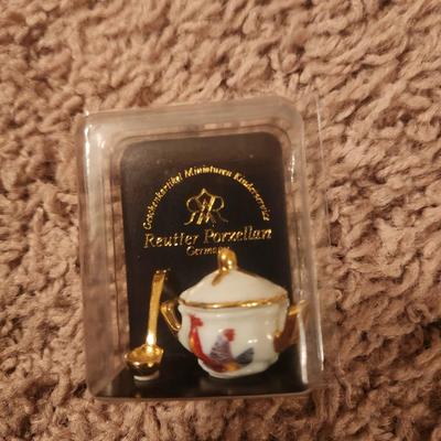 German Doll Rooster Pot and Ladel Set