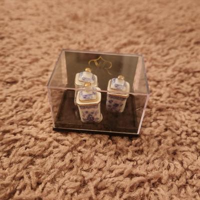 German Doll Blue China Canister Set