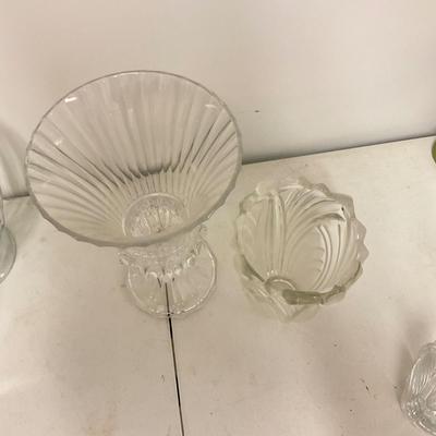 884 Lot of Two Large Crystal Vases