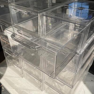 888 Set of 16 Clear Front Open Drawer Containers
