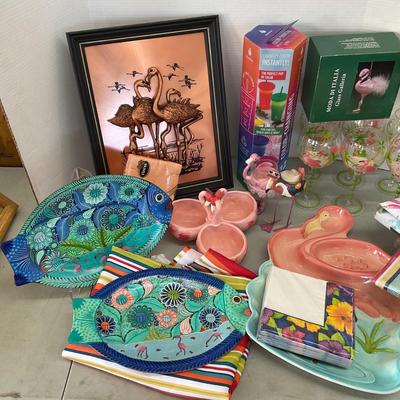894 Large Pink Flamingo Wine Glasses, Party Decor, and more