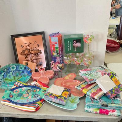 894 Large Pink Flamingo Wine Glasses, Party Decor, and more