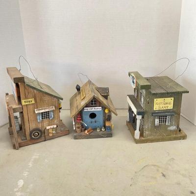 898 Lot of Three Bird Houses
