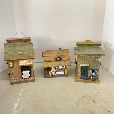 898 Lot of Three Bird Houses