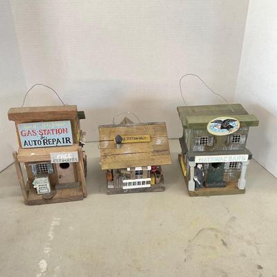 898 Lot of Three Bird Houses