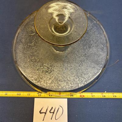 Jeanette Glass Co. Harp Pattern Pedestal Cake Plate