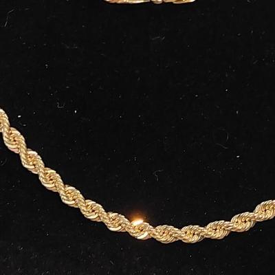 Beautiful 14kt Gold Filled Rope Necklace 24"